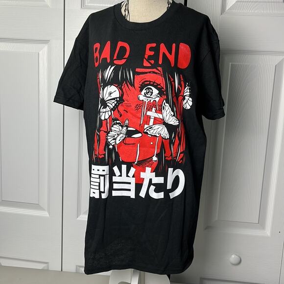 Spencer's Bad End Kanji Graphic Tee Black Small - Picture 4 of 8
